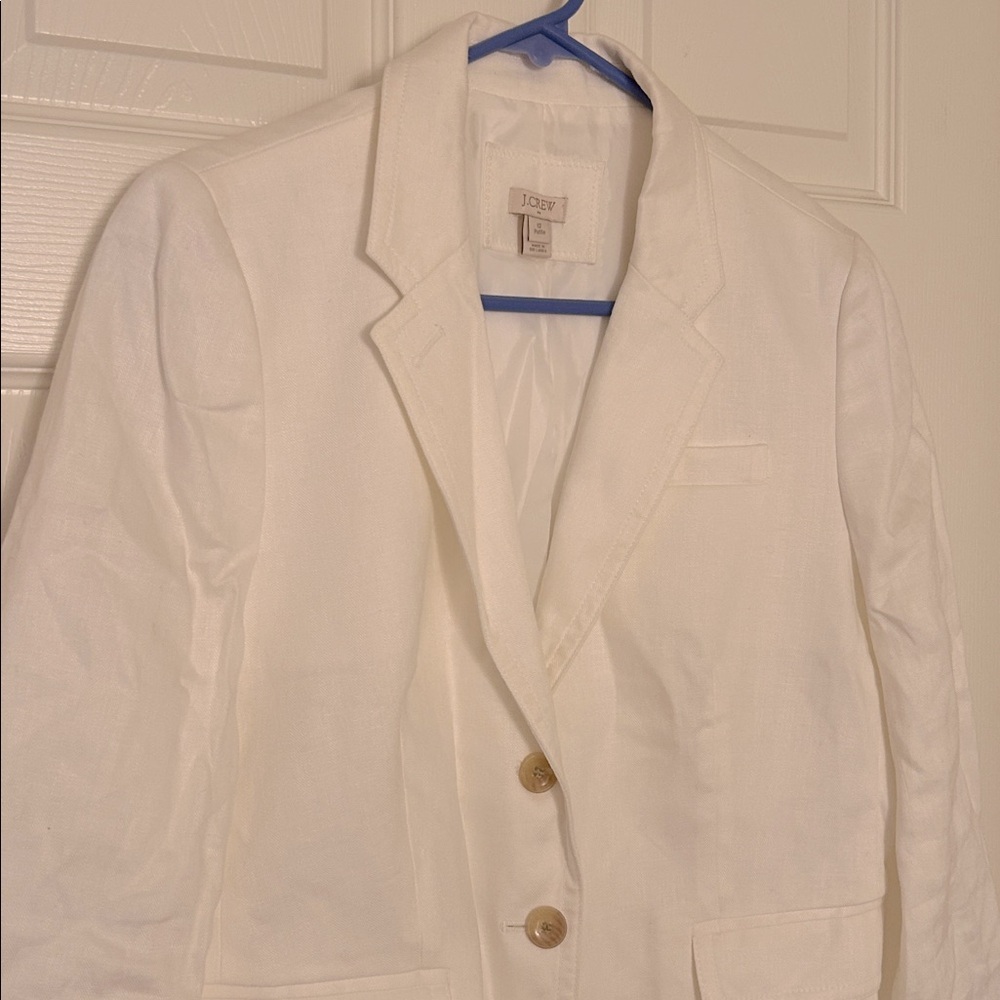 J. Crew Women's White Linen Blazer - Picture 7 of 16